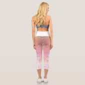 Gradient peach lila white gold star pattern capri leggings (Rückseite)