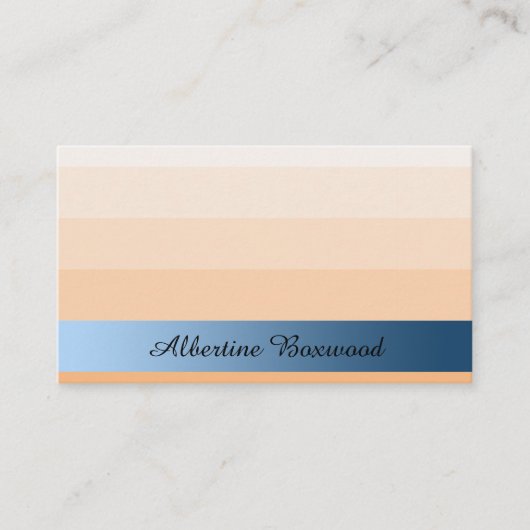Gradient Peach with Blue Banner Custom Text Visitenkarte (Vorderseite)