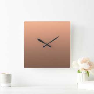 Gradient Pfirsich - tief zu hell | Saisonale Stimm Quadratische Wanduhr