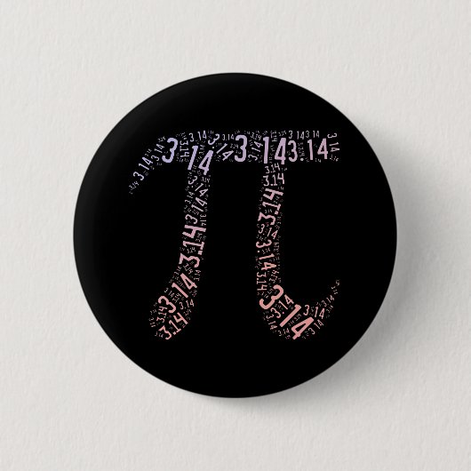 Gradient Pi Symbol Digits Math | Happy Pi Day Button (Vorderseite)