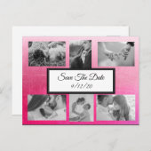 Gradient Pink Foto Save the Date Postkarte (Vorne/Hinten)