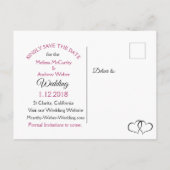 Gradient Pink Foto Save the Date Postkarte (Rückseite)