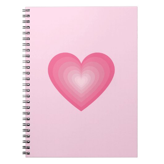 Gradient Pink Heart Design - Niedliche Liebe Symbo Notizblock (Vorderseite)