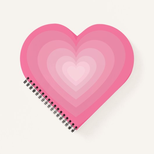 Gradient Pink Heart Design - Pastellrosa Liebe Zei Notizblock (Vorderseite)