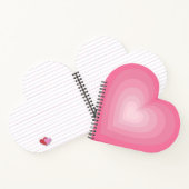 Gradient Pink Heart Design - Pastellrosa Liebe Zei Notizblock (Innenseite)