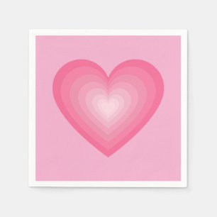 Gradient Pink Heart Design - Pastellrosa Liebe Zei Serviette