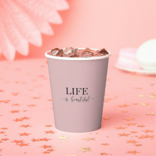 Gradient Pink Party Cups Disposable Coffee Cups Pappbecher