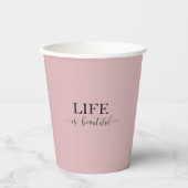 Gradient Pink Party Cups Disposable Coffee Cups Pappbecher (Vorderseite)