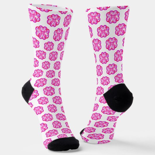 Gradient Pink&Purple Heart Shaped Abstract Pattern Socken (Gewinkelt)
