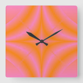 Gradient pink quadratische wanduhr