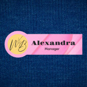 Gradient Pink Wave Moderner Restaurantmitarbeiter Namensschild