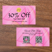 Gradient Pink Wave Restaurant Qr Code Menü und Rabattkarte