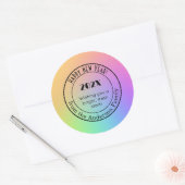 Gradient Rainbow 3-in Happy New Year Round Sticker (Umschlag)