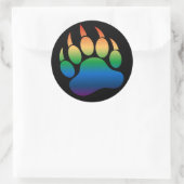 Gradient Rainbow flag Gay Bear Paw /Claw - Aufkleb Runder Aufkleber (Tasche)