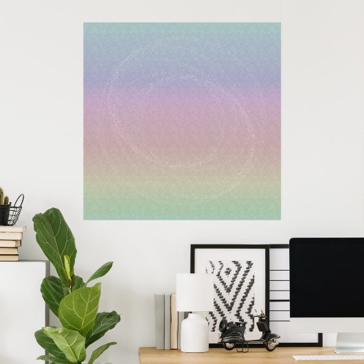 Gradient Rainbow Holo-Muster mit Dusty Swirl Poster (Heimbüro)