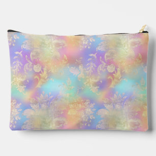 Gradient Rainbow Pattern und Gold Geblüht Zubehörtasche