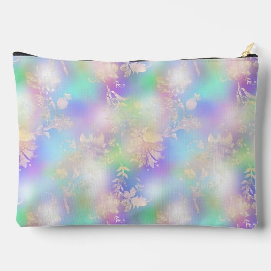 Gradient Rainbow Pattern und Gold Geblüht Zubehörtasche (Rückseite)