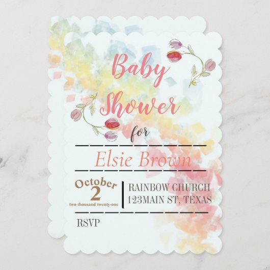 Gradient Rainbow und Tulips Save The Date (Vorne/Hinten)