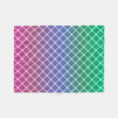 Gradient Raster kariertes Tartan Muster pink Fleecedecke (Vorderseite (Horizontal))