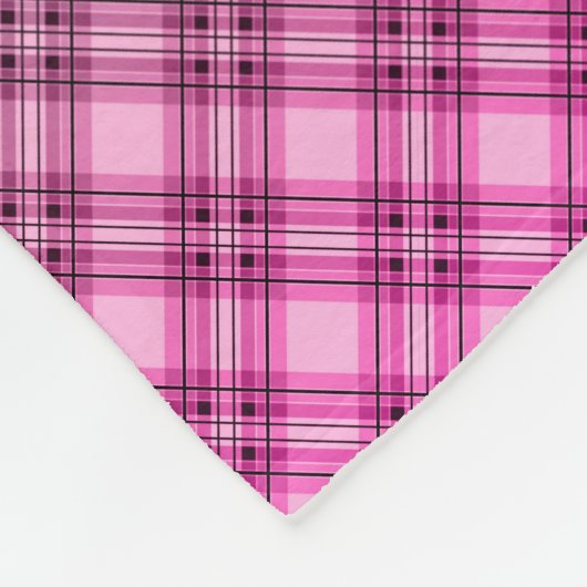 Gradient Raster kariertes Tartan Muster pink Fleecedecke (Ecke)