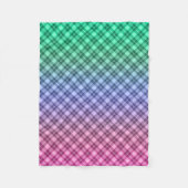 Gradient Raster kariertes Tartan Muster pink Fleecedecke (Vorderseite)
