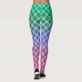 Gradient Raster kariertes Tartan Muster pink Leggings (Rückseite)