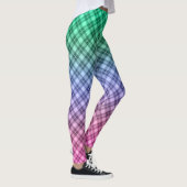 Gradient Raster kariertes Tartan Muster pink Leggings (Rechts)