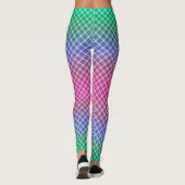 Gradient Raster kariertes Tartan Muster pink Leggings (Rückseite)
