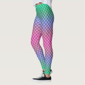 Gradient Raster kariertes Tartan Muster pink Leggings (Links)