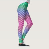Gradient Raster kariertes Tartan Muster pink Leggings (Rechts)