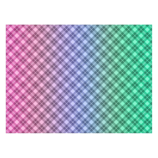 Gradient Raster kariertes Tartan Muster pink Tischdecke (Vorderseite (Horizontal))