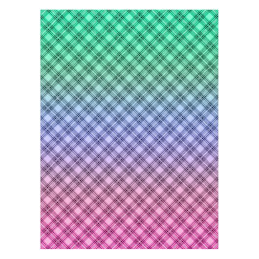 Gradient Raster kariertes Tartan Muster pink Tischdecke (Vorderseite)