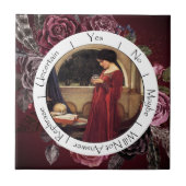 Gradient Red and Black Blume Pendulum Fliese (Vorderseite)