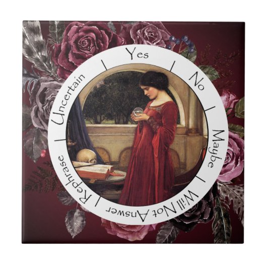 Gradient Red and Black Blume Pendulum Fliese (Vorderseite)