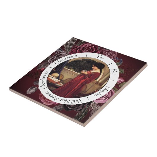 Gradient Red and Black Blume Pendulum Fliese (Seite)