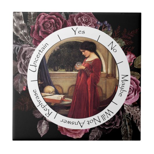 Gradient Red and Black Blume Pendulum Fliese (Vorderseite)