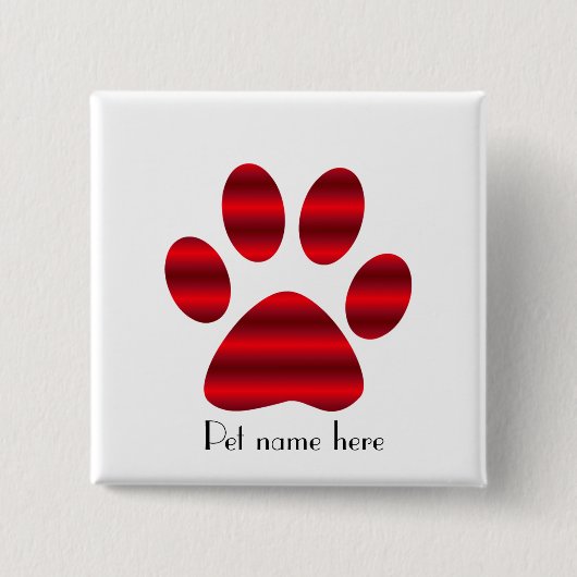 Gradient Red Paw Button (Vorderseite)