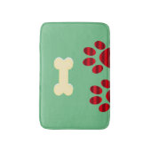 Gradient Red Paw/Dog Bone Badematte (Vorderseite Vertikal)
