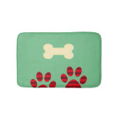 Gradient Red Paw/Dog Bone Badematte (Vorderseite)