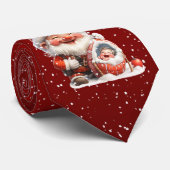Gradient Red Santa Baby Christmas Neck Tie Krawatte (Gerollt)