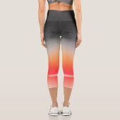 Gradient Red to Gray Ombre Leggings (Rückseite)