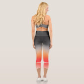 Gradient Red to Gray Ombre Leggings (Rückseite)
