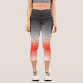 Gradient Red to Gray Ombre Leggings (Vorderseite)