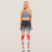 Gradient Red to Gray Ombre Leggings (Vorderseite)