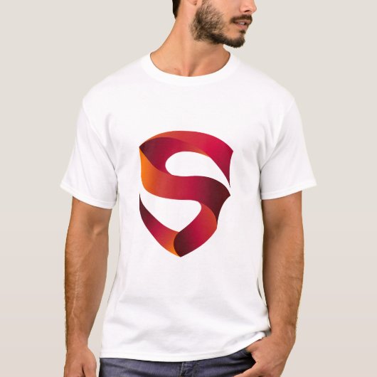 Gradient Ribbon S Logo – Modern Monogram Design T-Shirt (Vorderseite)