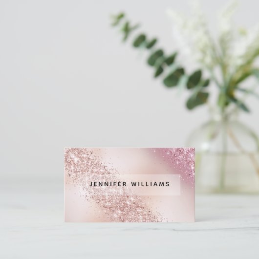 Gradient Rose Gold Glitzer Moderne Kunst, Dichtung Visitenkarte (Stehend Vorderseite)