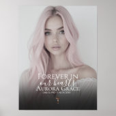 Gradient Rose Gold Memorial Poster mit Cross (Vorne)