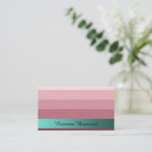Gradient Rose Rot mit Aquamarinem Banner Benutzerd Visitenkarte (Stehend Vorderseite)