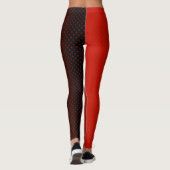 Gradient rote graue Polka Punkte drucken abstrakte Leggings (Rückseite)