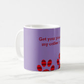 Gradient roter Pfotenabdruck Kaffeetasse (Vorderseite Links)